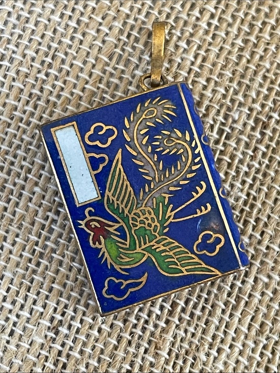 Jewelry - Cloisonné Enamel and Brass Pendant Vintage